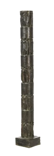 Ivo Soldini (1951) — Ivo Soldini (1951), Composition, sculpture en bronze à patine noire, signée et numérotée 3/5, h. 92 cm