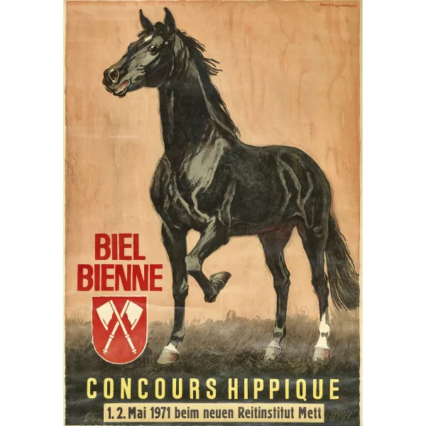 IWAN EDWIN HUGENTOBLER — "Biel Bienne Concours Hippique 1971".