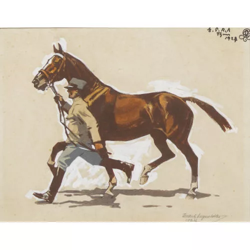 IWAN EDWIN HUGENTOBLER — Kavallerist mit Pferd.