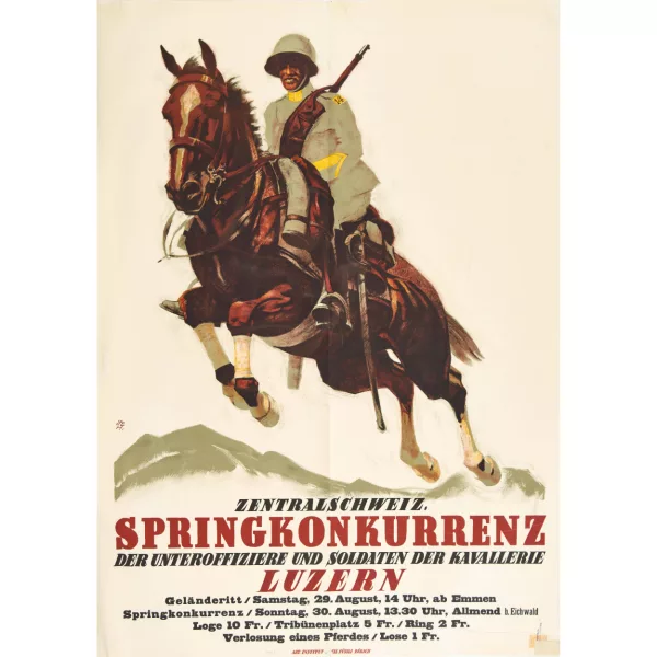 IWAN EDWIN HUGENTOBLER — "Zentralschweiz. Springkonkurrenz der Unteroffiziere und Soldaten der Kavallerie Luzern".