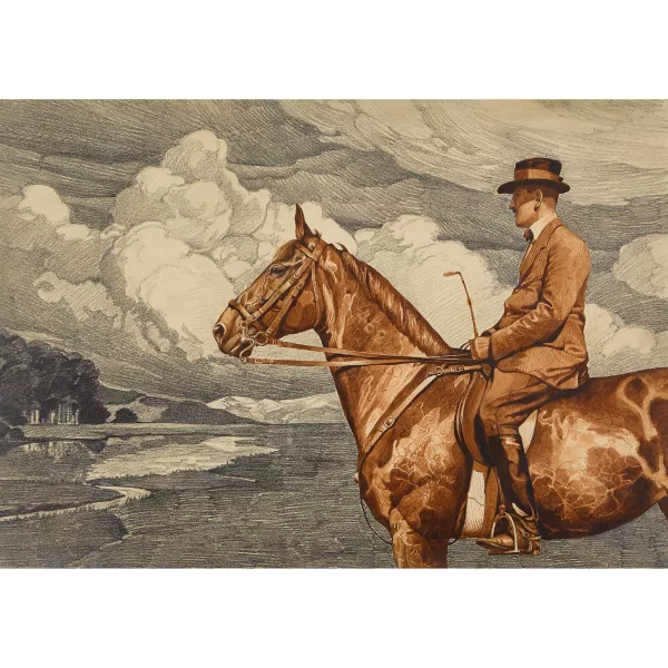 IWAN EDWIN HUGENTOBLER — Reiter zu Pferd (Selbstbildnis).