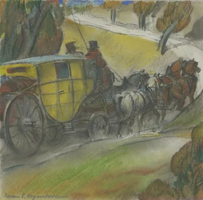 IWAN EDWIN HUGENTOBLER — Vierspänner, Um 1920.