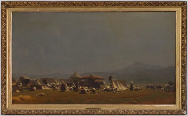 Jacques Alfred Van Muyden — Campement de nomades, personnages et animaux