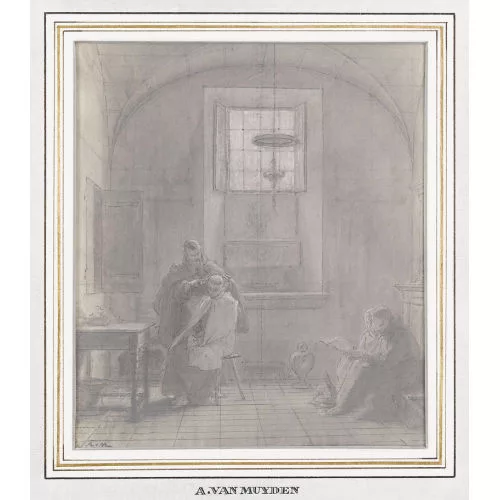Jacques Alfred Van Muyden — Mönche beim Schneiden der Haare.