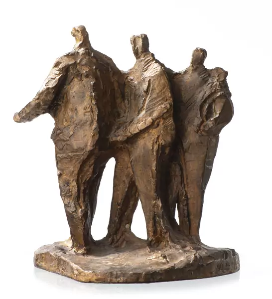 Jacques BARMAN (1921-1994), 'Trois personnages en marche', sculpture en bronze — DognyAuction