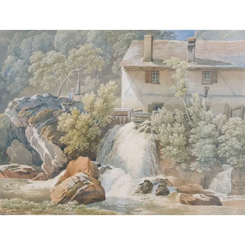 Jacques-Henri Juillerat — "Vue pris au Martinet sous Courrendlin rive de la Birse".