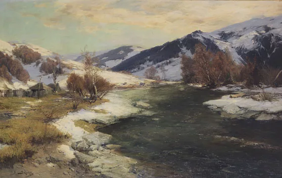 Jacques Matthias Schenker — Schneeschmelze im Engadin - Vorfrühling