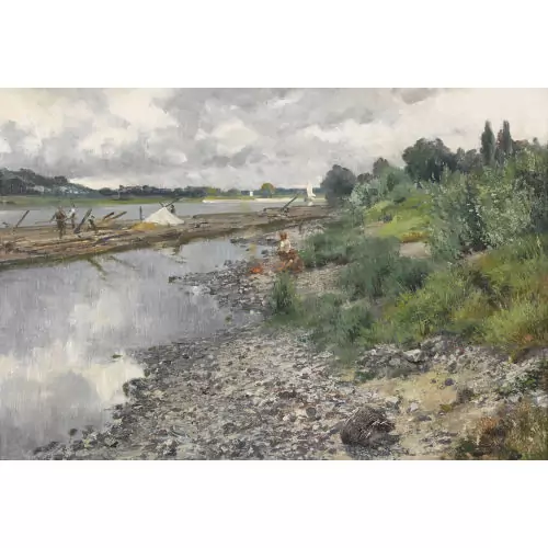 "Holzflösser auf der Elbe"