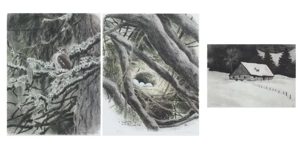 Jacques Rime — Jacques RIME (1951), ensemble de trois lithographies