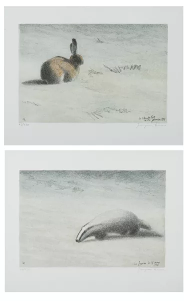 Jacques Rime — Jacques RIME (1951), ensemble de deux gravures sur bois
