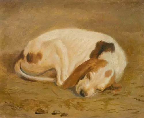 JACQUES-LAURENT AGASSE — Gegenstücke: Schlafende Hunde. — Koller Auktionen