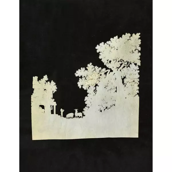 Landschaft mit Kind und Ziegenpaar