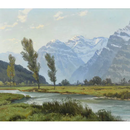 Jakob Edwin Bachmann — Landschaft mit Fluss.