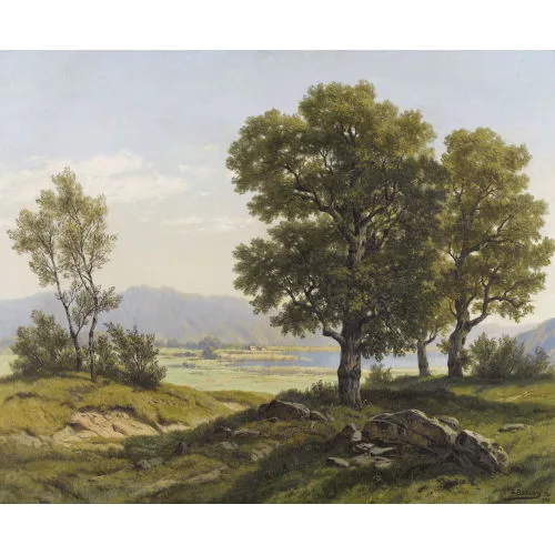 Jakob Edwin Bachmann — Sonnige Seeuferpartie.