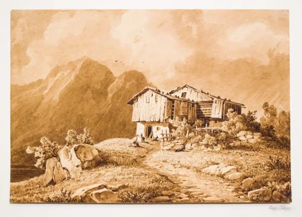 Jakob Joseph Zelger — Mazots dans un alpage