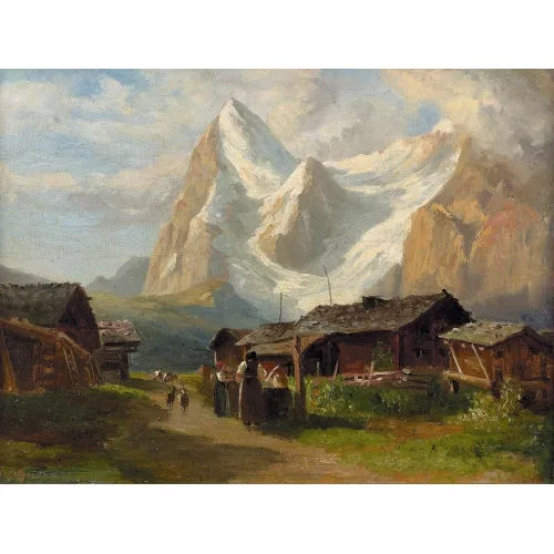 Jakob Joseph Zelger — Dorfidylle in den Alpen.