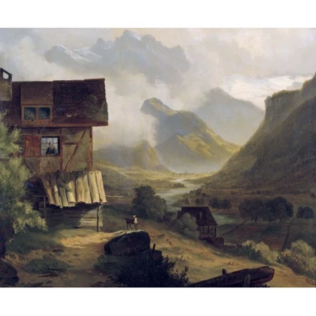 Weites Tal mit Bauernhaus