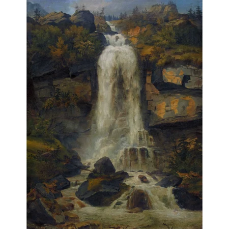 Felslandschaft mit Wasserfall