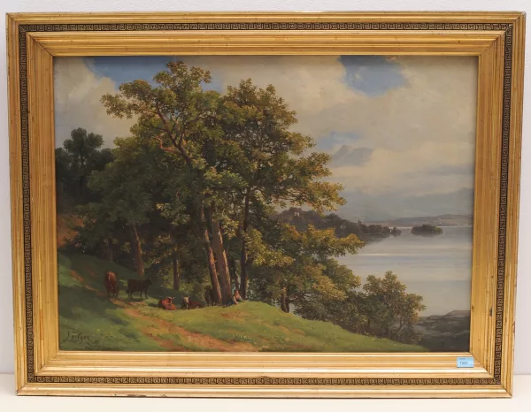 Jakob Joseph Zelger — Blick von einer Anhöhe auf Meggerhorn und die Insel Altstad