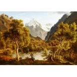 Aelpler und Bäuerin in Zweilütschinen bei Grindelwald mit 2285Miville Jakob Christoph1786 - 1836 Basel