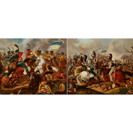 Paar Schlachtenszenen aus den Napoleonischen Kriegen