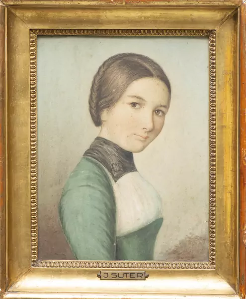 Jakob SUTER (1805-1874), "Portrait de jeune fille", aquarelle — DognyAuction