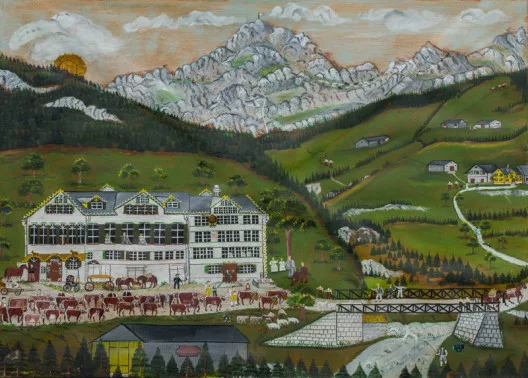 Jakob Vetter — Gasthaus zum Rossfall vor Säntislandschaft