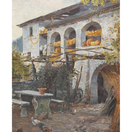 Tessiner Hofpartie mit Hühnern