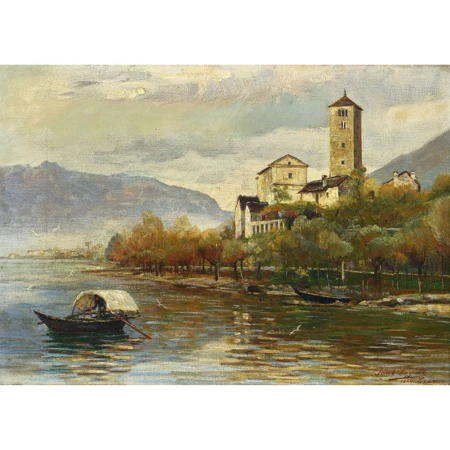 Herbstlicher Lago Maggiore mit Kirche