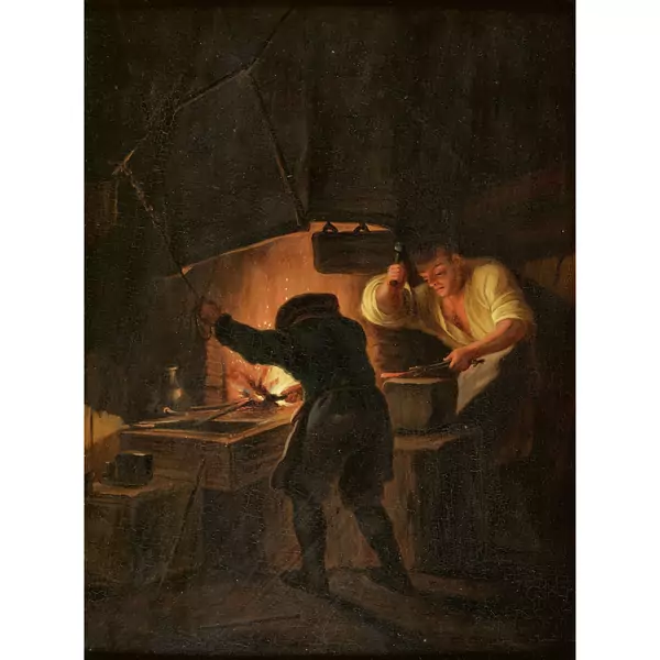 "Inneres einer Schmiede"
