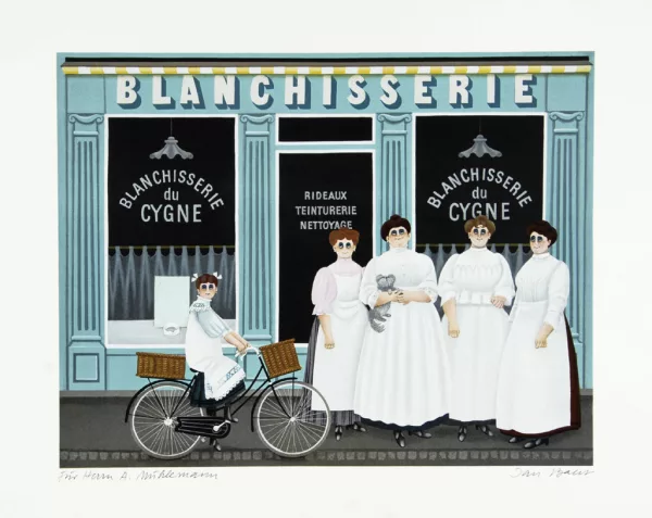Jan Balet — 3 Blätter: Grand café de la Comète; Cordonnerie économique; Blanchisserie