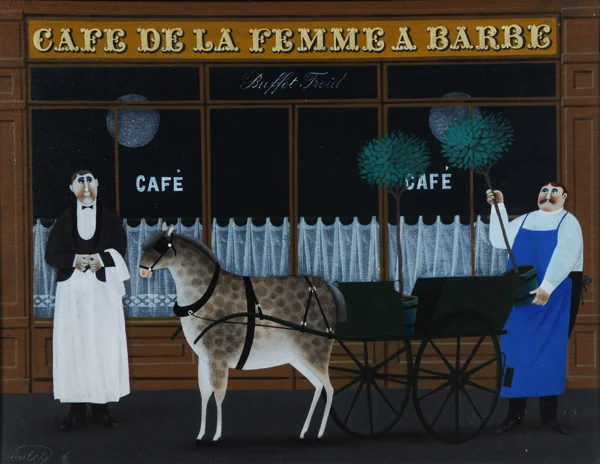 Jan Balet — Cafe de la femme à barbe