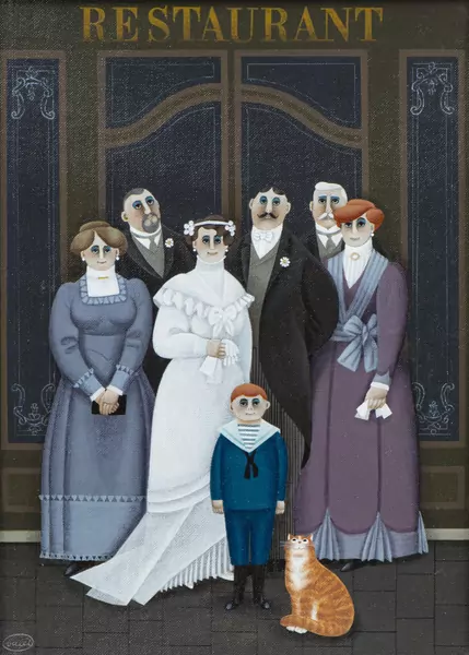 Jan BALET (1913-2009), "La petite fête", huile — DognyAuction