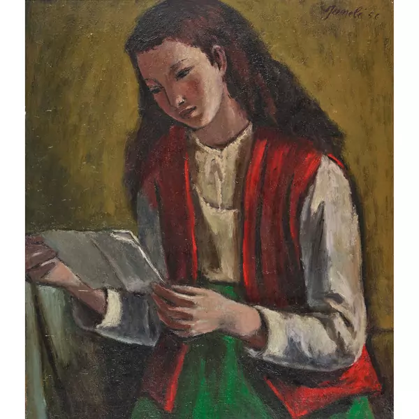 Mädchen beim Lesen eines Briefes