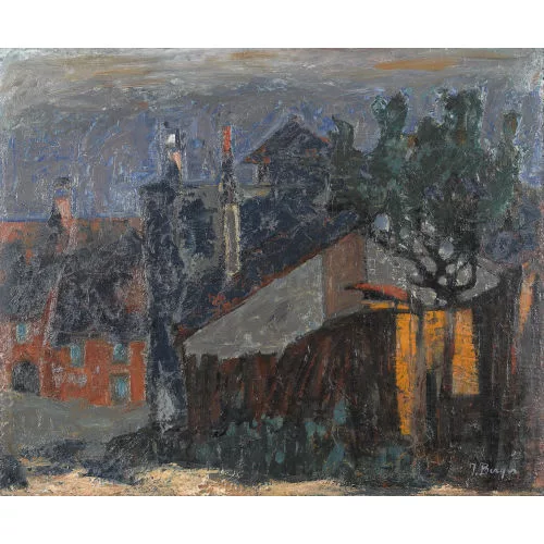 Jaques Berger — Strassenpartie mit Schloss.