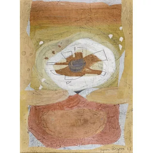 Jaques Berger — Abstrahierte Komposition mit einer Figur.