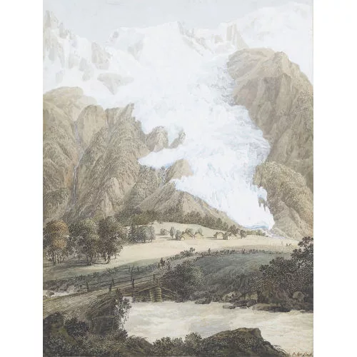 Jean-Antoine Linck — "Vue de Glacier de Bossons de l′Aiguille du Midi et du Tacul."
