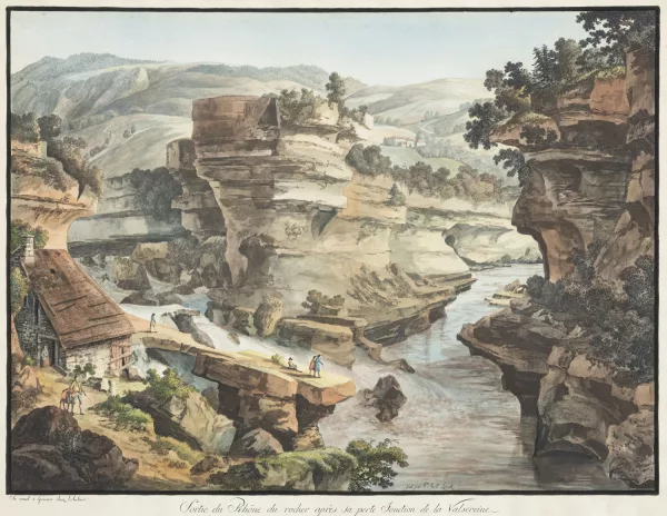 Jean-Antoine Linck — "Sortie du Rhône du rocher après sa perte Jonction de la Valserine"