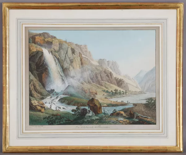 Jean-Antoine Linck — Vue de la cascade de Pissevache,