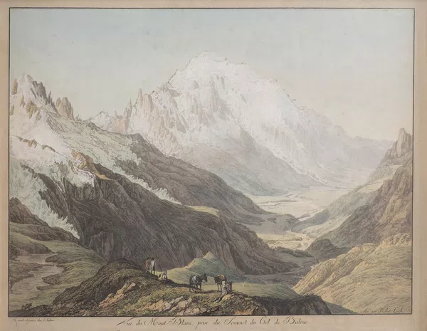 Jean Antoine Linck (1766-1843), "Vue du Mont Blanc, prise du sommet du Col de Balme" — DognyAuction
