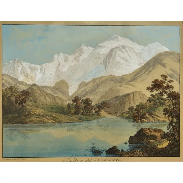 Jean-Antoine Linck — "Vue du Lac de Chede, et du Mont Blanc".