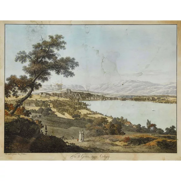 Jean-Antoine Linck — "Vue de Genève, depuis Cologny".