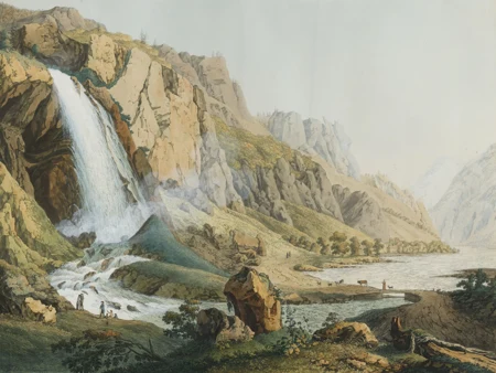 Vue de la cascade de Pissevache