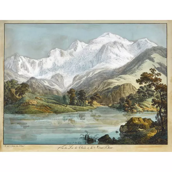 "Vue du Lac de Chede, et du Mont Blanc"