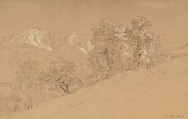 Jean-Antoine Linck — "Le Mont-Blanc vu des environs de Combloux"