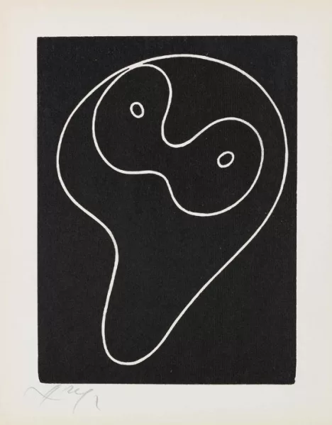 Jean Arp — Behaarte Herzen + 4 kleinere Beigaben