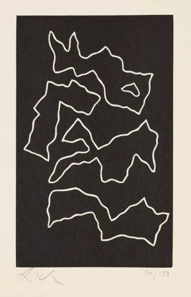 Jean Arp — 2 Blätter: Relief II. Lune en Rodage