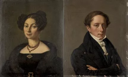 Jean-Baptiste Bonjour — Jean Baptiste Bonjour (Le Landeron 1801-1882), 'Paire de portraits dont Dr Louis Perey bourgeois de Vevey'.
