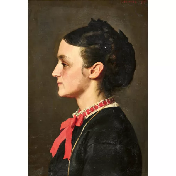 Jean Benner — Portrait de profil d'une jeune femme.