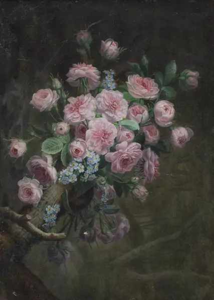 Jean BENNER (1836-1906), 'Roses', huile — DognyAuction